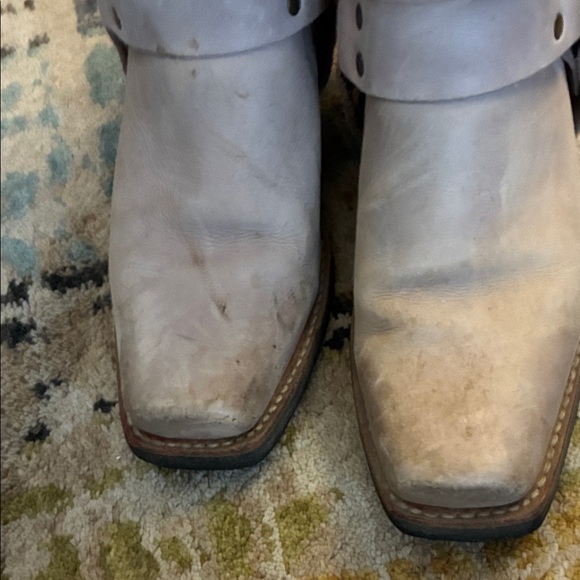 Frye Creamy pink Leather cowboy Boots sz 7 - Picture 5 of 9